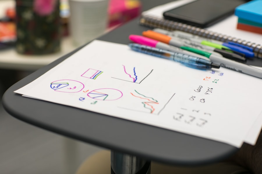 A hand-drawn UI flow sketch on paper